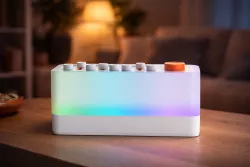 Умная колонка 3в1 с RGB-подсветкой и ночником - 8 звуков природы, Bluetooth, таймер, аккумулято thumbnail