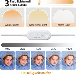 Складная LED-лампа Moonlight 15W с держателем для телефона - 3 режима, 10 уровней яркости, 3000-6500K thumbnail