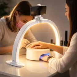 Складная LED-лампа Moonlight 15W с держателем для телефона - 3 режима, 10 уровней яркости, 3000-6500K thumbnail