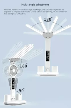 Аккумуляторная LED лампа 3в1 с вентилятором - 3200мАч, сенсорное управление, USB-дисплей, органайзе thumbnail