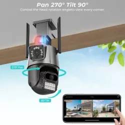 Уличная 4G камера видеонаблюдения 8MP с двумя объективами - Поворотная, Zoom, IP66, Ночное видение thumbnail