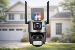Уличная 4G камера видеонаблюдения 8MP с двумя объективами - Поворотная, Zoom, IP66, Ночное видение thumbnail