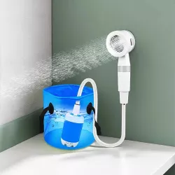 Портативный душ с аккумулятором 4000mAh - USB зарядка, 3 л/мин, компактный ABS-пластик thumbnail