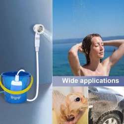 Портативный душ с аккумулятором 4000mAh - USB зарядка, 3 л/мин, компактный ABS-пластик thumbnail