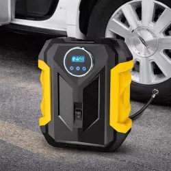 Портативный воздушный компрессор 12 В 150 PSI - цифровой ЖК-дисплей, автоотключение, LED-фонарь, 3 адаптера thumbnail