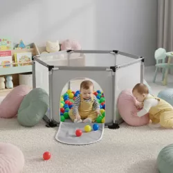 Складной детский манеж 120x100x55 см - Серый, Игровой, Легко чистится, Максимальная нагрузка 50 кг thumbnail