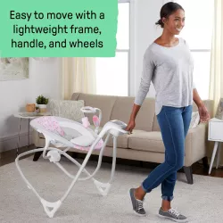 Электронные детские качели-шезлонг Ingenuity SimpleComfort 2в1: 6 скоростей, вращение 180°, 8 мелодий, питание от сети thumbnail