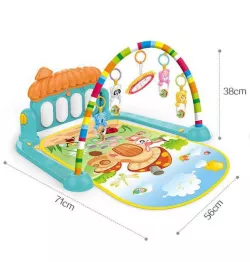 Игровой коврик Piano Fitness Rack 3в1 - коврик, дуга с игрушками, музыкальное пианино, развивающий центр для малышей с рождения thumbnail