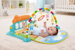Игровой коврик Piano Fitness Rack 3в1 - коврик, дуга с игрушками, музыкальное пианино, развивающий центр для малышей с рождения thumbnail