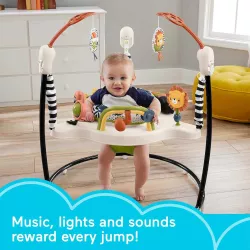Игровой центр Fisher-Price Jumperoo с подсветкой и звуком - 360° вращение, съемный тукан, 3 уровня высоты thumbnail