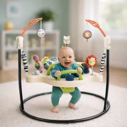 Игровой центр Fisher-Price Jumperoo с подсветкой и звуком - 360° вращение, съемный тукан, 3 уровня высоты thumbnail