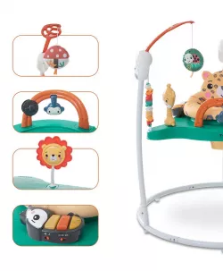 Детский игровой центр Fisher-Price Jumperoo - Подсветка и звуки, 360° вращение, регулируемая высота, съемный тукан thumbnail