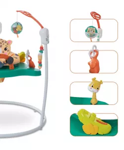 Детский игровой центр Fisher-Price Jumperoo - Подсветка и звуки, 360° вращение, регулируемая высота, съемный тукан thumbnail