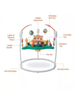 Детский игровой центр Fisher-Price Jumperoo - Подсветка и звуки, 360° вращение, регулируемая высота, съемный тукан thumbnail