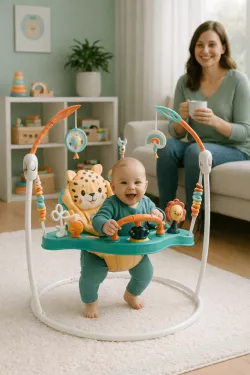 Детский игровой центр Fisher-Price Jumperoo - Подсветка и звуки, 360° вращение, регулируемая высота, съемный тукан thumbnail