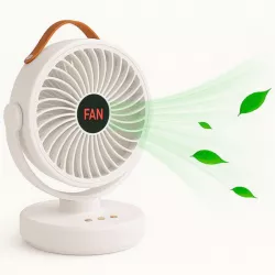 Аккумуляторный мини-вентилятор Mini Fan - 3 скорости, LED-подсветка, USB-зарядка, 8 часов работы thumbnail