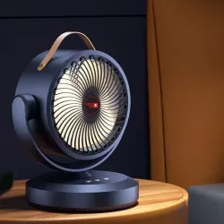 Аккумуляторный мини-вентилятор Mini Fan - 3 скорости, LED-подсветка, USB-зарядка, 8 часов работы thumbnail