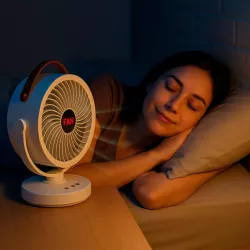 Аккумуляторный мини-вентилятор Mini Fan - 3 скорости, LED-подсветка, USB-зарядка, 8 часов работы thumbnail