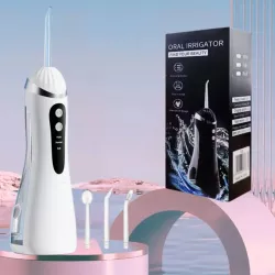 Портативный ирригатор А16 - 3 режима, 4 насадки, 200 мл, беспроводной зарядка USB thumbnail
