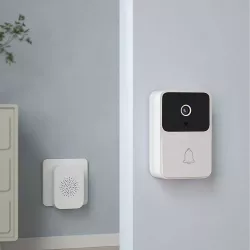 Беспроводной дверной звонок с камерой и WiFi - Двусторонняя аудиосвязь, ночное видение, облачное хранение, простая установка thumbnail
