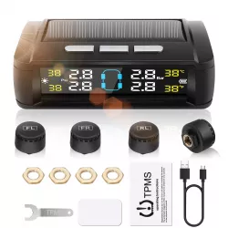 Система контроля давления TPMS SOLAR - 4 внешних датчика IPX7, солнечная и USB зарядка, 5 режимов сигнализации thumbnail