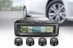 Система контроля давления TPMS SOLAR - 4 внешних датчика IPX7, солнечная и USB зарядка, 5 режимов сигнализации thumbnail