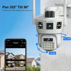 Wi-Fi камера видеонаблюдения SD 39 - 2 линзы, 1080p, 360-градусный обзор, приложение V380pro thumbnail