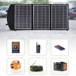 Складная солнечная панель 100W - 3 секции, USB зарядка, IP65 защита, портативная thumbnail