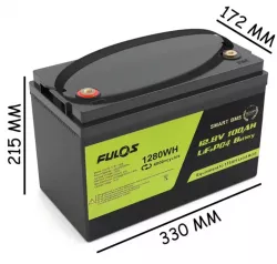 Аккумулятор FULOS LiFePO4 12.8V 100Ah - Smart BMS, 4000 циклов, 1280Wh, для солнечных электростанций и резервного питания thumbnail