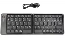 Складная беспроводная клавиатура BT HB 028 - Bluetooth 5.1, до 30 часов работы, подставка для телефона, совместимость iOS/Android/Windows thumbnail