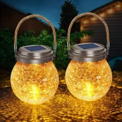 Садовый LED фонарь на солнечной батарее - Хрустальный стеклянный шар, IP65, до 8 часов работы thumbnail