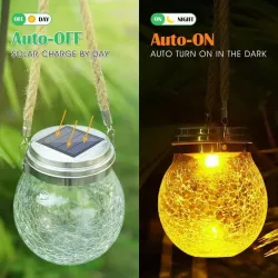 Садовый LED фонарь на солнечной батарее - Хрустальный стеклянный шар, IP65, до 8 часов работы thumbnail