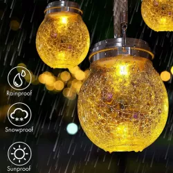 Садовый LED фонарь на солнечной батарее - Хрустальный стеклянный шар, IP65, до 8 часов работы thumbnail
