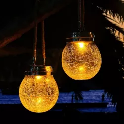 Садовый LED фонарь на солнечной батарее - Хрустальный стеклянный шар, IP65, до 8 часов работы thumbnail
