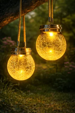 Садовый LED фонарь на солнечной батарее - Хрустальный стеклянный шар, IP65, до 8 часов работы thumbnail