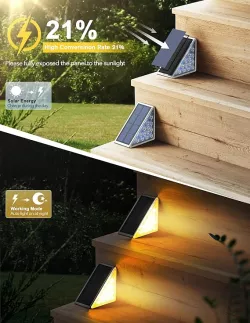 Светильник для лестницы на солнечной батарее - 13 LED, теплый белый, IP65, комплект из 6 thumbnail