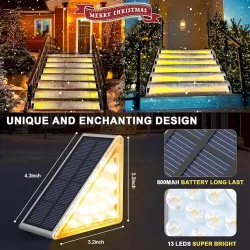 Светильник для лестницы на солнечной батарее - 13 LED, теплый белый, IP65, комплект из 6 thumbnail