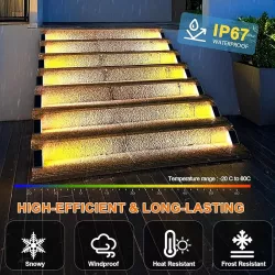 Светильник для лестницы на солнечной батарее - 13 LED, теплый белый, IP65, комплект из 6 thumbnail