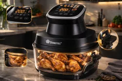 Аэрофритюрница Domotec MS-3227 - 7L, 4600W, LED-экран, 360° циркуляция воздуха, безмасляное приготовление thumbnail