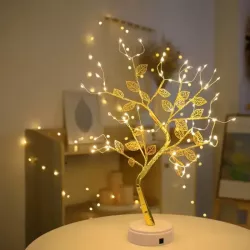 Настольный светильник Бонсай 72 LED - теплый свет, сенсорное управление, USB и батарейки thumbnail