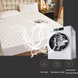 Наматрасник водонепроницаемый 180x200 см с резинкой - Стеганый, дышащий, подходит для матрасов до 30 см thumbnail