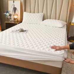 Наматрасник водонепроницаемый 180x200 см с резинкой - Стеганый, дышащий, подходит для матрасов до 30 см thumbnail