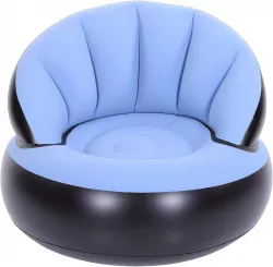 Надувное кресло Air Sofa - Велюровое, ПВХ, 80x80x67 см, Голубой thumbnail