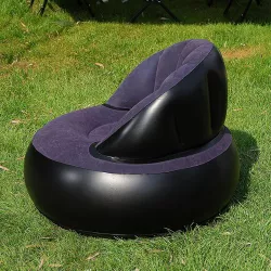 Надувное кресло AIR SOFA велюровое - 80x80x67 см, утолщенная конструкция, крепкий ПВХ, для дома и улицы thumbnail