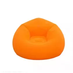 Надувное кресло-пуф Inflatable Sofa - 110x110x85 см, Флокированный ПВХ, Оранжевый, до 150 кг thumbnail