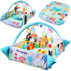 Детский игровой коврик LEAN Toys 5в1 с подушкой и шариками - для развития моторики и координации thumbnail