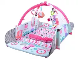 Детский игровой коврик LEAN Toys 5в1 с подушкой и шариками - для развития моторики и координации thumbnail