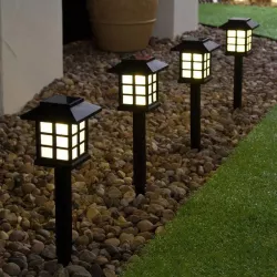 Солнечные садовые светильники LED - 6 шт, датчик сумерек, IP44, 10-12 ч работы, Никель-металлгидридный аккумулято thumbnail