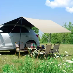 Тент-маркиза для автомобиля 300x300см - Водонепроницаемый Oxford 210D, солнцезащитный, легко устанавливается thumbnail