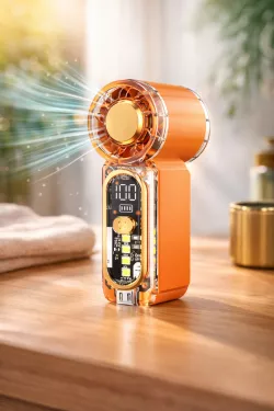 Мини-вентилятор X699 - 100 скоростей, LED-дисплей, USB-зарядка, Компактный дизайн thumbnail